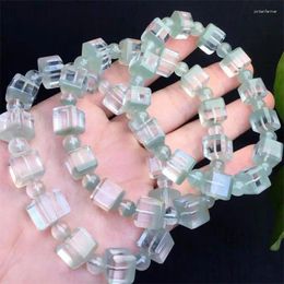 Link Armbanden Natuurlijke Heldere Tuin Kwarts Kubus Armband Vrouwen Mooie Kleurrijke Kristal Energie Healing Mode-sieraden 1PCS