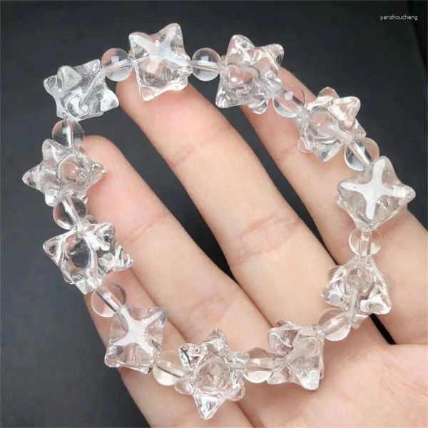 Link Bracelets Natural Clear Quartz Merkaba Bracelet Crystal Reiki Healing Stone Fashion Jewelry Gifting Gifting For Women 1pcs