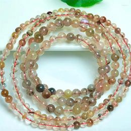Bracelets à maillons Quartz rutilé de couleur naturelle Triple cercle Bracelet femmes guérison pierres précieuses cristal brin bracelets amoureux bijoux cadeau