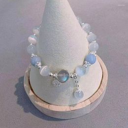 Bracelets de liaison Bracelet en cristal naturel pour les femmes Opal Moonstone Pendre étoile mignon Pendre à la main