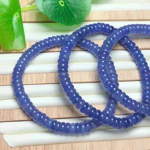 Bracelets à maillons en Tanzanite bleu profond naturel, 6x2mm, bijoux, perles, cadeau de noël pour femmes et hommes