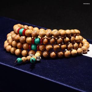 Lien Bracelets Naturel Or Teck 108 Perles 8mm Rond BraceletsBangles Bracelet Multicouche Pour Hommes Ou Femmes Bijoux Accessoires