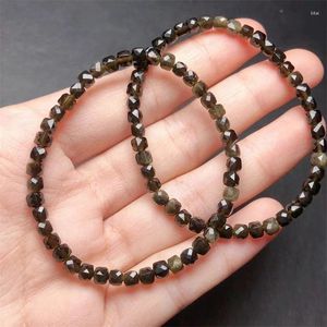 Bracelets à maillons Cube d'obsidienne dorée naturelle, vente en gros, perles polychromes extensibles faites à la main, bijoux de guérison pour femmes, cadeau 1 pièces