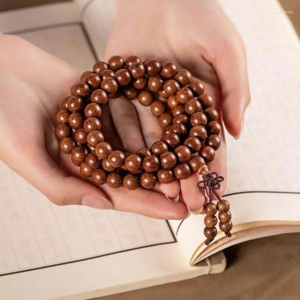 Bracelets de liaison bracelet de santal doré naturel ebony108buddha perles du chapelet pour hommes et femmes du zodiaque animal artisanat en gros