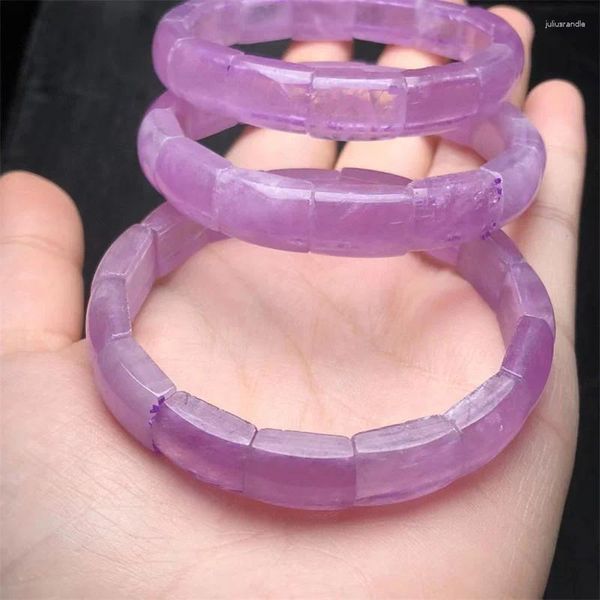 Bracelets à maillons Kunzite naturelle, pierre de guérison en cristal extensible, pierre précieuse polychrome pour femmes, cadeau d'anniversaire, cadeau d'amoureux, 1 pièce