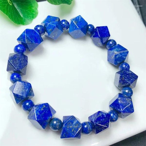 Bracelets à maillons Bracelet octogonal en Lapis Lazuli naturel, vente en gros, perles polychromes extensibles faites à la main, bijoux de guérison pour femmes, cadeau 1 pièces