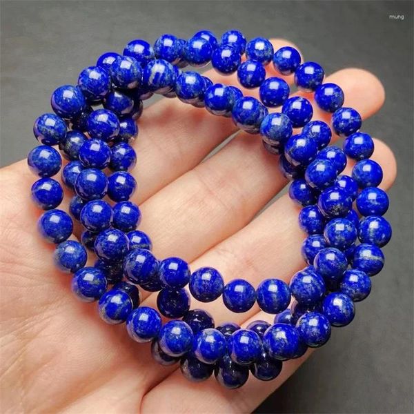 Bracelets à maillons Lapis Lazuli naturel Triple cercle Bracelet fait à la main Fortune énergie bracelet minéral femme amulette bijoux cadeau 1 pièces 6.6mm