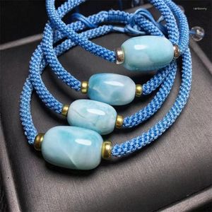 Schakelarmbanden Natuurlijk Larimar Geweven Armband Mode Genezing Gepersonaliseerd Voor Mannen Vrouwen Edelsteen Sieraden Liefhebbers Cadeau 1pcs