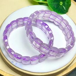 Bracelets à maillons en améthyste lavande naturelle, perles rondes en cristal de guérison, bijoux Fengshui, cadeau, 1 pièce, 10x15MM