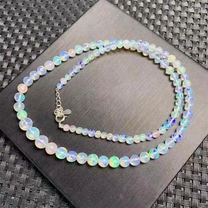 Bracelets de liaison Bijoux de bracelet de collier d'opale naturelle pour femme homme fengsui calissaire des perles de calice cristal anniversaire chanceux cadeau 1pcs 3-6,5 mm