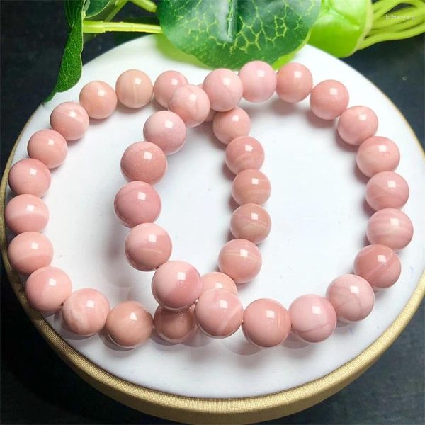 Bracelets de liaison bracelet Opale rose naturel fait à la main des perles rondes Couple Energy Yoga Men Femmes bijoux 1pcs 10/12 / 13 mm