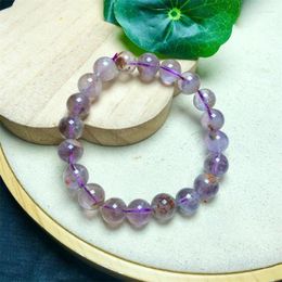 Bracelets liens bracelet de cheveux violets naturels lisse Reiki guérison bijoux énergie cristal cadeau 1pcs 9/11 / 12 mm