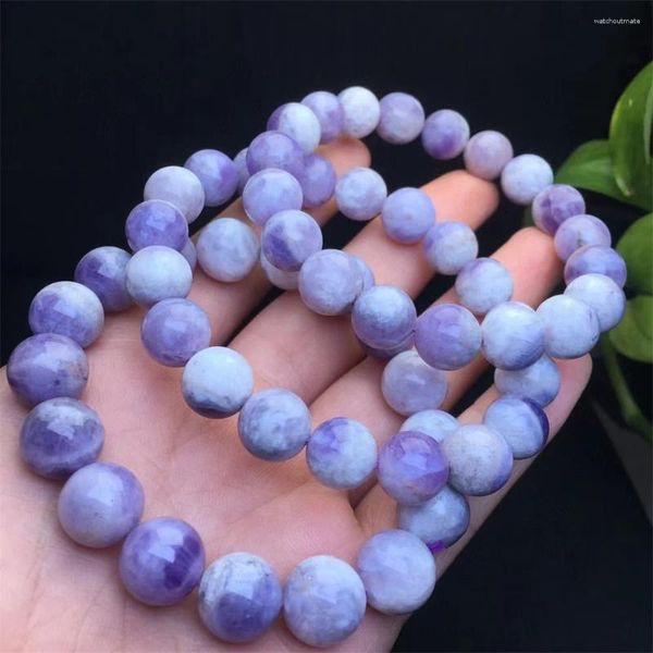 Bracelets à maillons Bracelet à quartz laiteux en jade violet naturel pour femmes, beau cristal coloré, énergie de guérison, bijoux en pierres précieuses à la mode 8/10MM