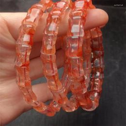 Lien Bracelets Naturel Rouge Feu Quartz Hématoïde Bracelet Chaîne Charmes Brin Exquis Bijoux Cadeau Guérison Cristal Énergie 1 pièces