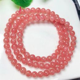 Bracelets à maillons en dentelle rouge naturelle, agate triple cercle, pour femmes, pierres précieuses de guérison, bracelets en cristal, amoureux, bijoux cadeau, 1 pièce, 6MM