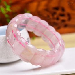 Bracelets de liaison en rose naturel Bangle Crystal Reiki Healing Stone Fashion Bijoux Gift Gift for Women 1PCS 22x12x8mm