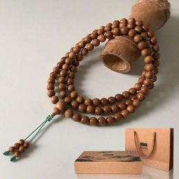 Bracelets de liaison sandale naturelle 108 Bouddhiste Bouddha Meditation Perles en bois de santal Rosaire Collier Femelle mâle