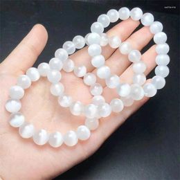 Bracelets à maillons Bracelet en sélénite naturelle, vente en gros, perles polychromes extensibles faites à la main, bijoux de guérison pour femmes, cadeau 1 pièces 10MM