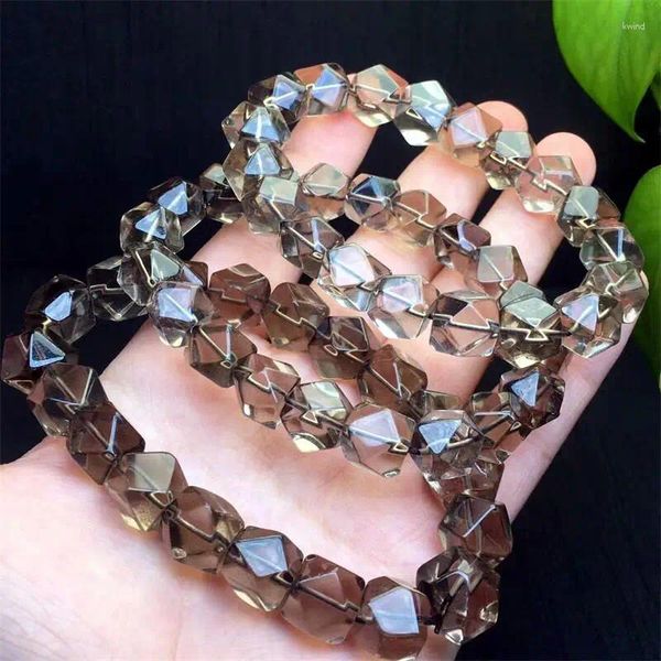 Bracelets de liaison Bracelet Smoky Quartz Perles octogonales Crystal Reiki guérison Bijoux de mode Stone Gift pour femmes 1pcs