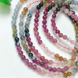 Bracelets à maillons Tourmaline naturelle Triple cercle Bracelet fait à la main Fortune énergie bracelet minéral femme amulette bijoux cadeau 1 pièces 4mm