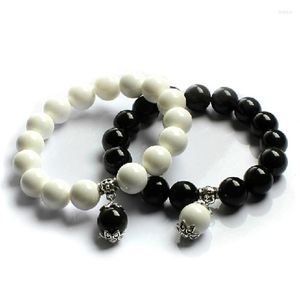 Bracelets à maillons Tridacna naturel pour femmes et hommes, pierre d'obsidienne noire, accessoires de bijoux de Style