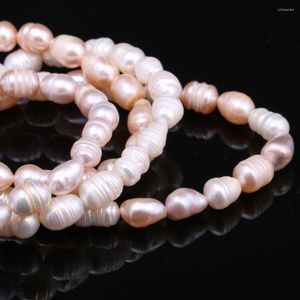 Link Armbanden Natuurlijke Wit Roze Paars Gemengde Kleur Rijst Parel 7-8mm Armband Verjaardag Jubileumfeest Prachtige Gift Voor Vrouw