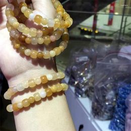 Link Armbänder Natürliche Gelbe Jade Armband Kristall Für Frauen Glück Energie Mineral String Amulett Schmuck Heilung Geschenk 1 stücke