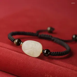 Bracelets à maillons Original Hetian Jade Benming Bouddha Bracelet Manshu Bodhisattva Zodiaque Récurrent Destin Année Bonne Chance Sangle de Transport