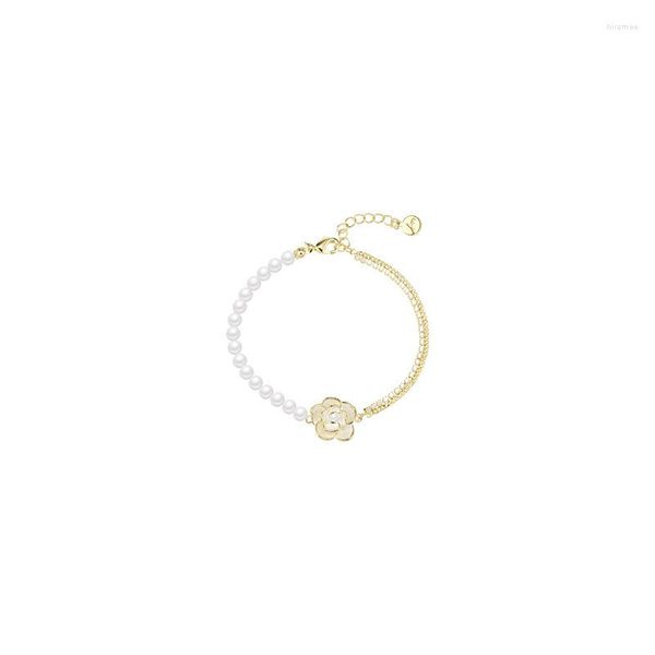 Lien Bracelets Pearl Mountain Camellia Bracelet Femme 2023 Luxe Léger Haut Sens Petit Et Exquis Étudiant Convivial Premier Bijoux