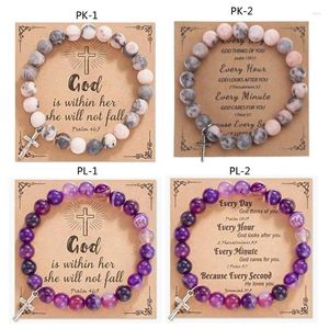 Pulseras de pulseras de enlace Pulsera con cuentas Natural Beads Cadena Joyería religiosa