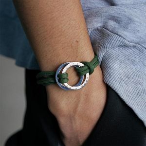 Bracelets à maillons PolishedPlus Bracelet personnalisé corde pour homme avec lettre cerceau gravé cadeau d'anniversaire personnalisé personnalisé