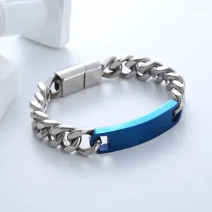 Bracelets à maillons Style Punk, ancre de couleur bleue, Bracelet d'amitié pour femmes et filles, vente en gros, bijoux étanches en acier inoxydable 316l