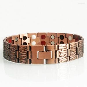 Link Armbanden Puur Koperen Armband Voor Mannen Energie Germanium Magnetische Polsband Vintage Mannelijke Sieraden Homme Armbanden Chain Bangles