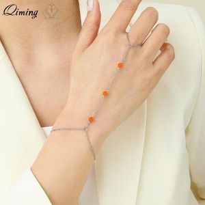 Link armbanden Qiming Minimalistische vingerringen Bracelet voor vrouwen bruiloft sieradenfeestje Gift Slavenring