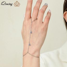 Link Armbanden Qiming Minimalit Chain Stone Wedding Sieraden Ring Harness Bracelet Women Gift
