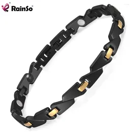 Bracelets de liaison Bracelet magnétique de guérison Rainso pour les femmes en acier inoxydable Bio Energy Hand Chain Health Bielry Year Year Gifts 2024