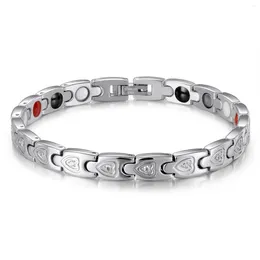 Bracelets à maillons Rainso Original Bracelet magnétique thérapeutique pour femmes en acier inoxydable BIO bracelets mode bijoux de santé cadeau 2024