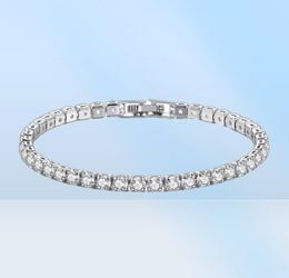 Bracelets à maillons en argent Sterling S925 pour femmes, Bracelet de Tennis en Moissanite véritable, diamants de 4mm, chaînes, bijoux fins, 6778205