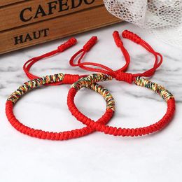Link armbanden rood touw gevlochten armband handgemaakte Tibetaanse boeddhistische multicolor knoop bidden instelbaar voor vrouwen mannen vriendschap geschenk geluk