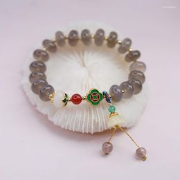 Link Armbänder Retro Chinesischen Stil Achat Armband Weibliche Ethnische Lotus Anhänger Aventurin Jade Transfer Live Freundin Schmuck