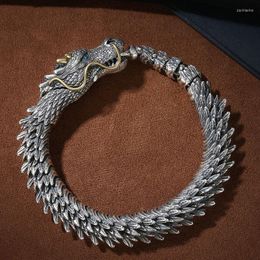 Lien Bracelets Rétro À La Main Hip Hop Dragon Bracelet Tête Os Échelle Chaîne Exagéré Hommes Bijoux Accessoires Cadeaux