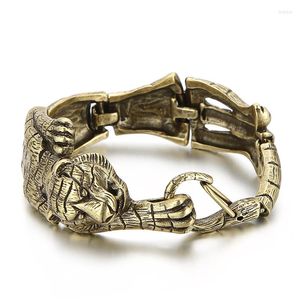 Lien Bracelets Style Rétro En Acier Inoxydable Pour Hommes Bracelet Or Couleur Tigre Gothique Punk Haute Qualité Bracelet Bijoux Cadeaux