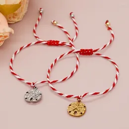 Link Armbanden Shinus Luck Spring Chain Hollowed-Out Starfish Round Pendant 2024 Tradition Grieks Martakia Series March for Women