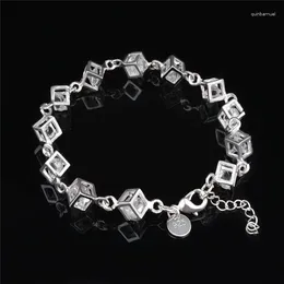 Link armbanden zilveren kleur zirkoon armband mode sieraden klassiek huwelijksgeschenk voor vrouw goede kwaliteit fabrieksprijs groothandel