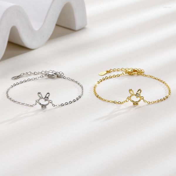 Pulseras de eslabones, pulsera de Color dorado y plateado para mujer, regalo para niña, joyería bonita de cristal de zanahoria, sello 925, venta al por mayor, triangulación de envíos