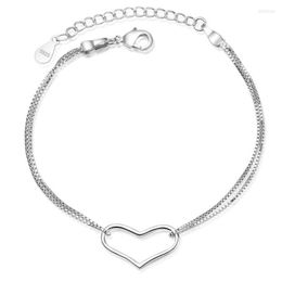 Lien Bracelets Simple Mode Chanceux Coeur Chian Bracelets Pour Femmes Bijoux De Mariage Cadeaux Pulseira SAB35