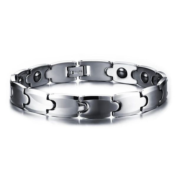 Bracelets à maillons bijoux simples hommes ceinture de soins de santé magnétique Bracelet en acier pur tungstène cadeau de vacances pour hommes chaîne WBRM-001