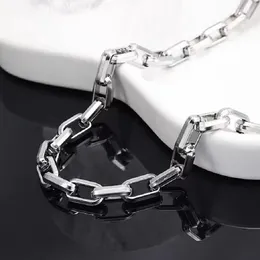 Bracelets de liaison simple rectangulaire en acier en acier inoxydable accessoires femelles conception de paperons de style hip-hop collier masculin
