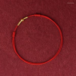 Bracelets à maillons petites perles en titane couleur or rouge/noir/vin rouge tissé tresse Couple bracelets de cheville pour femmes hommes bijoux de mode YBR687