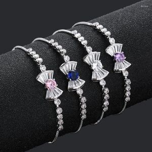 Lien Bracelets Corée Du Sud D'été De Mode Simple De Haute Qualité De Luxe Couleur Zircon Arc Bracelet D'anniversaire Cadeau Fête Femmes Bijoux 2023